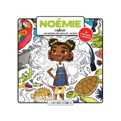 Noémie colorie les animaux des Antilles-Guyane